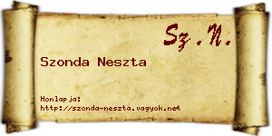 Szonda Neszta névjegykártya